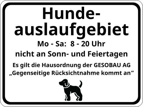 Hundeauslaufgebiet 40 x 30 cm Alu / Aluverbund , Lieferzeit 7 Arbeitstage
